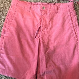 Casual Pink Flat Front Men's Shorts